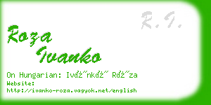 roza ivanko business card